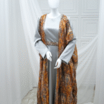 Satin Dress With Abaya