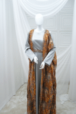 Satin Dress With Abaya