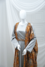 Satin Dress With Abaya - Image 2