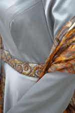 Satin Dress With Abaya - Image 3