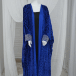 Navy Blue Velvet Abaya