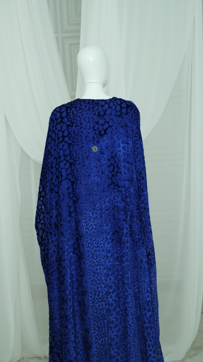 Navy Blue Velvet Abaya - Image 4