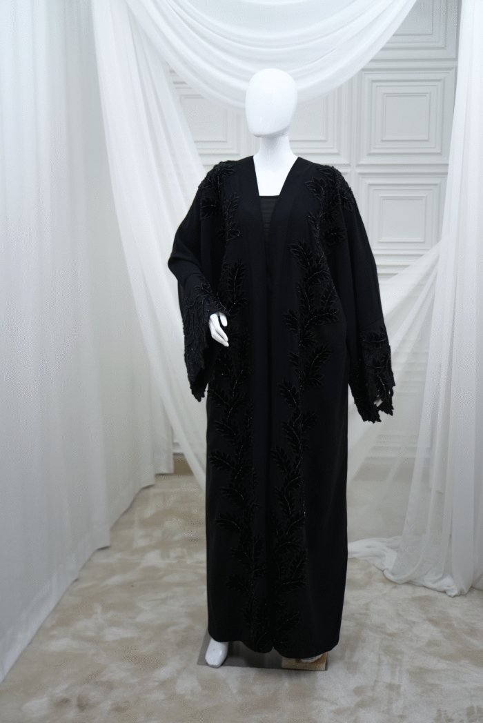 Black Crape Abaya - Image 1