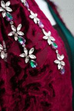 Vinous Velvet Abaya - Image 2