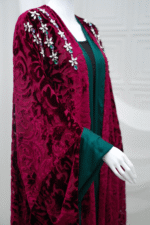 Vinous Velvet Abaya - Image 4