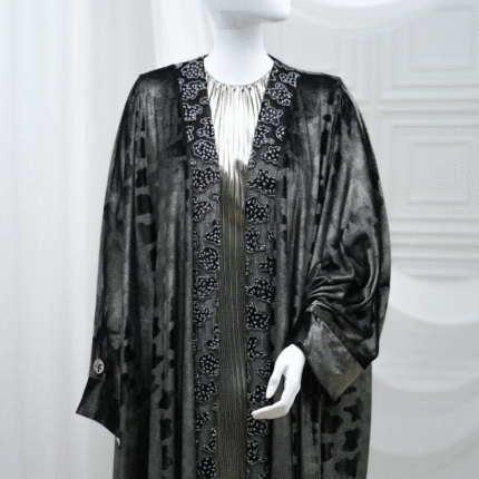 Silver Dress Or Jumpsuit With Abaya