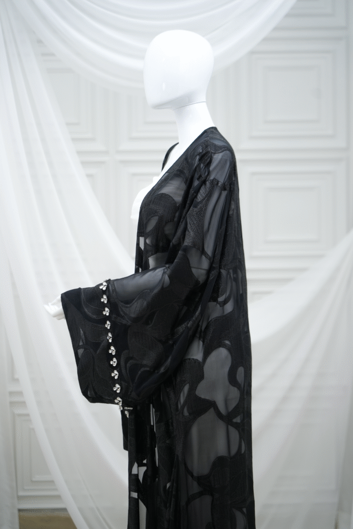 Black Chiffon Abaya. - Image 3