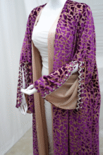 Fancy Purple Velvet Abaya
