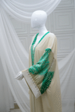 White Velvet Abaya - Image 3
