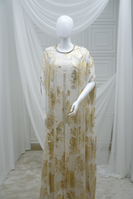 Chiffon Abaya Hand-Embellished with Luxurious Stones