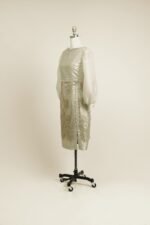Dress made of soft silk taffeta with French lace and organza sleeves - Image 2
