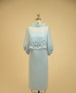 Two-piece set with a satin dress and an organza blous