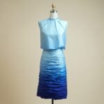 Two-piece set with a blouse and skirt made of soft Italian silk