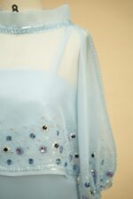 Two-piece set with a satin dress and an organza blous - Image 3