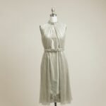 Dress made of soft silk taffeta with shiny chiffon