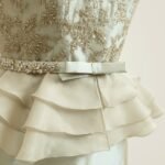 Dress made of soft silk taffeta with French lace