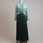 Two-piece set with a jacket made of Korean satin