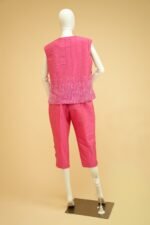 Two-piece set with pants and a blouse made of silk taffeta - Image 4