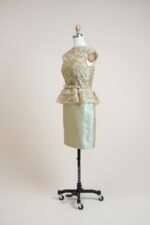 Dress made of soft silk taffeta with French lace - Image 3
